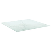 Piano Tavolo Bianco 70x70 cm 6 mm Vetro Temperato Design Marmo 322256