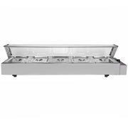 Espositore a Bagnomaria con 5 Vaschette per Ristoranti, Catering, Takeaway e Bar