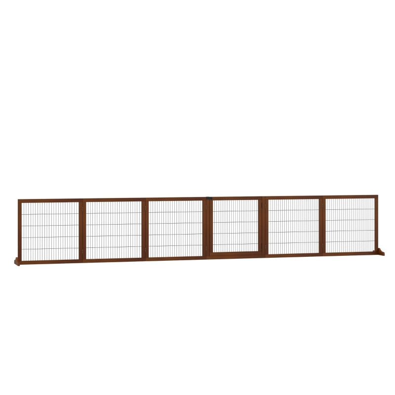 CANCELLETTO PER CANI Pieghevole 432 x 36 x 70 cm Legno di pino Acciaio Coffee