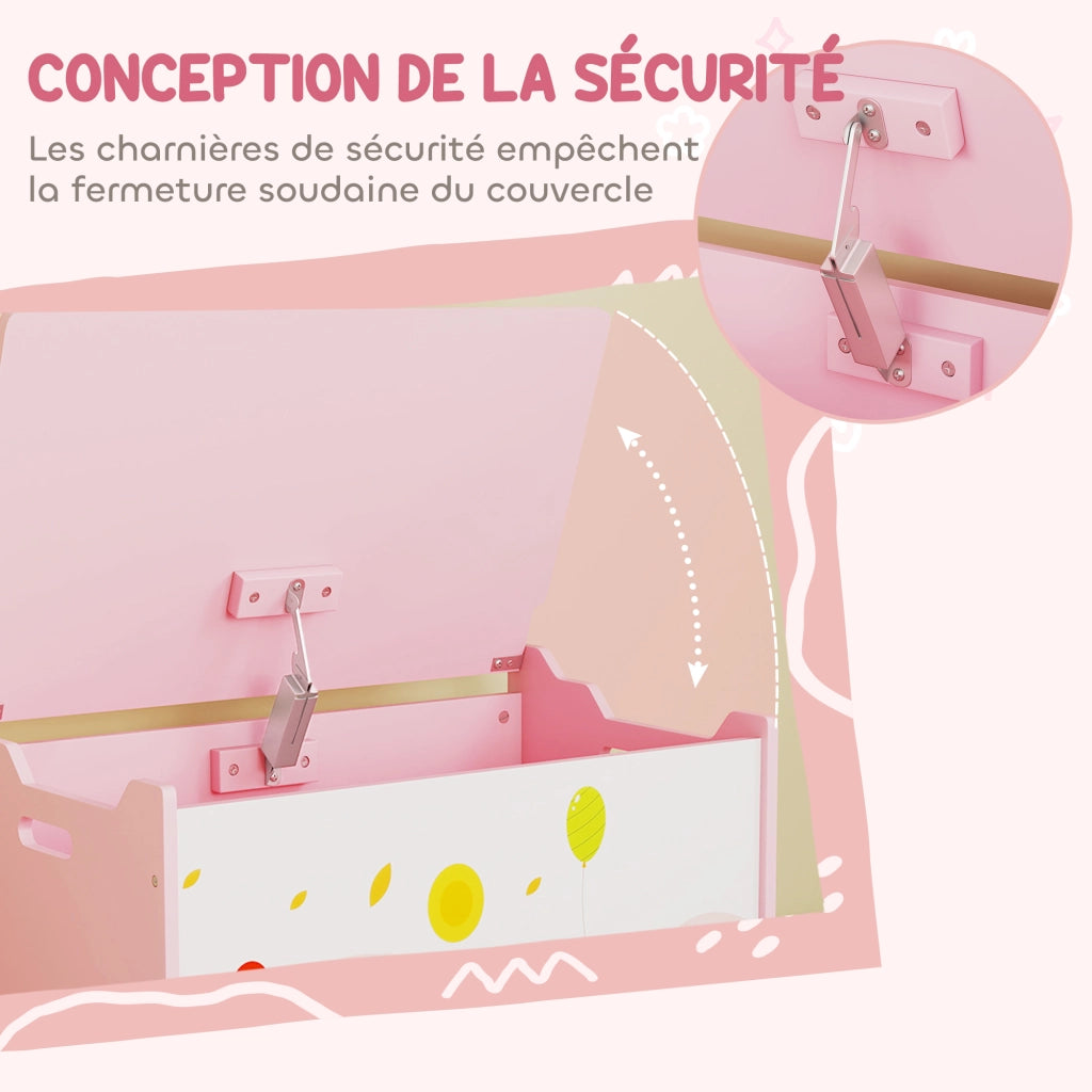 Cassettiera per bambini ¨C zephmum ¨C rosa 60x37x39 cm