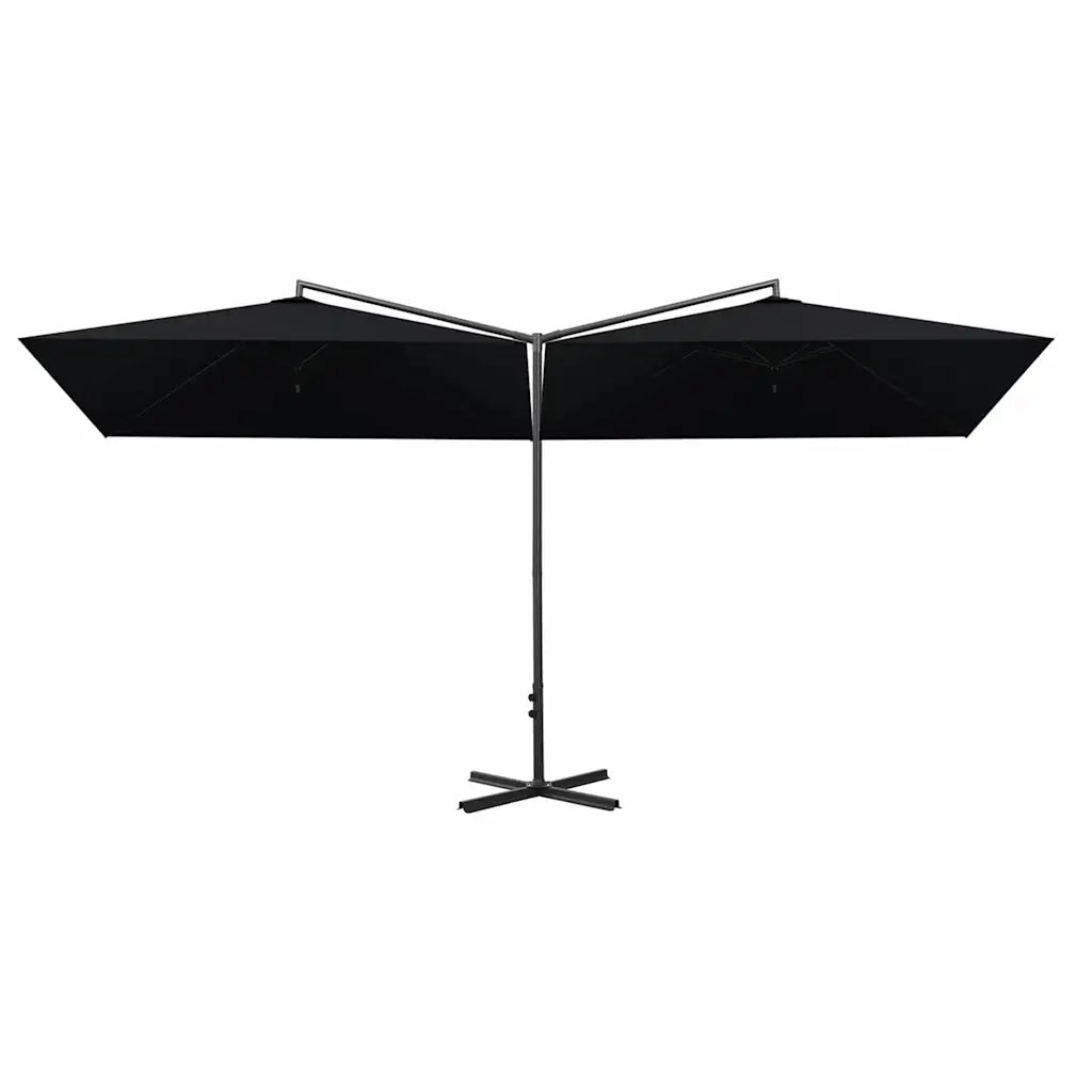 Ombrello | Parasolne Doppio con Palo in Acciaio Nero 600x300 cm