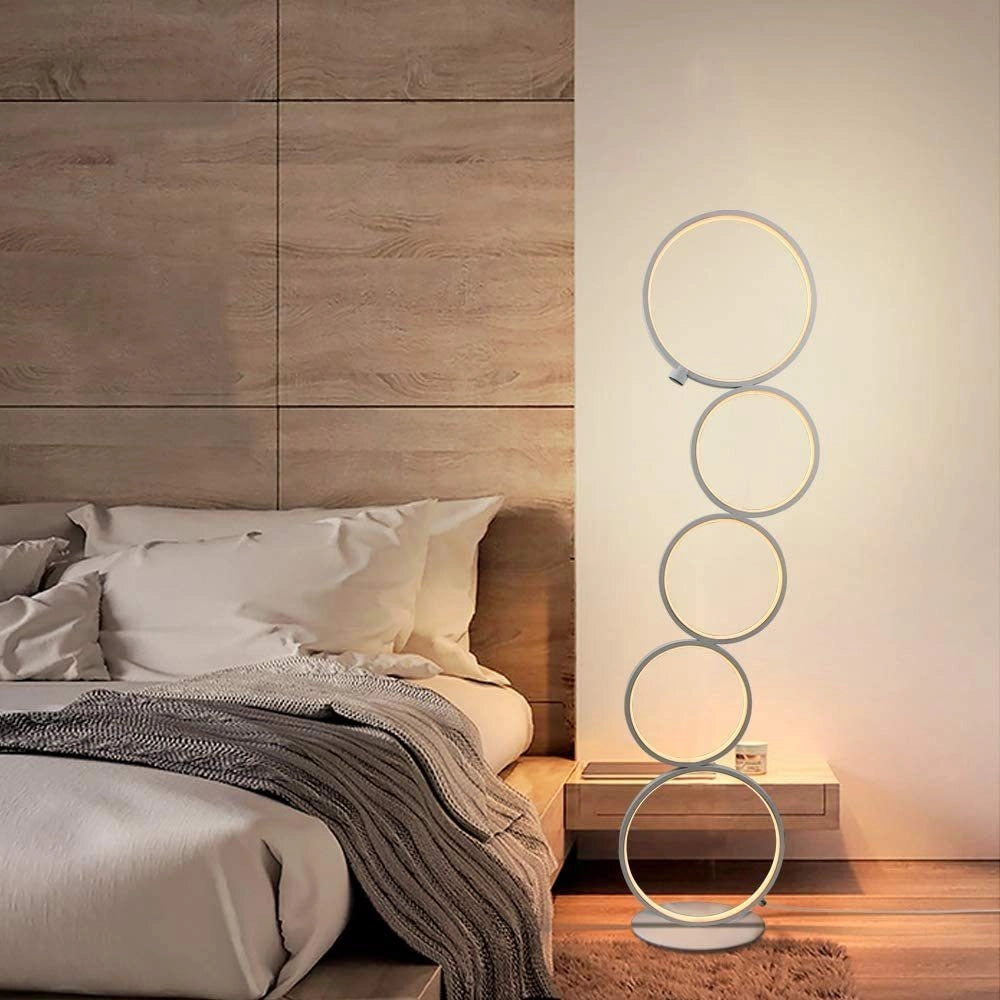 ZMH Lampada da terra 33W dimmerabile 3000K interruttore sfioramento per soggiorno