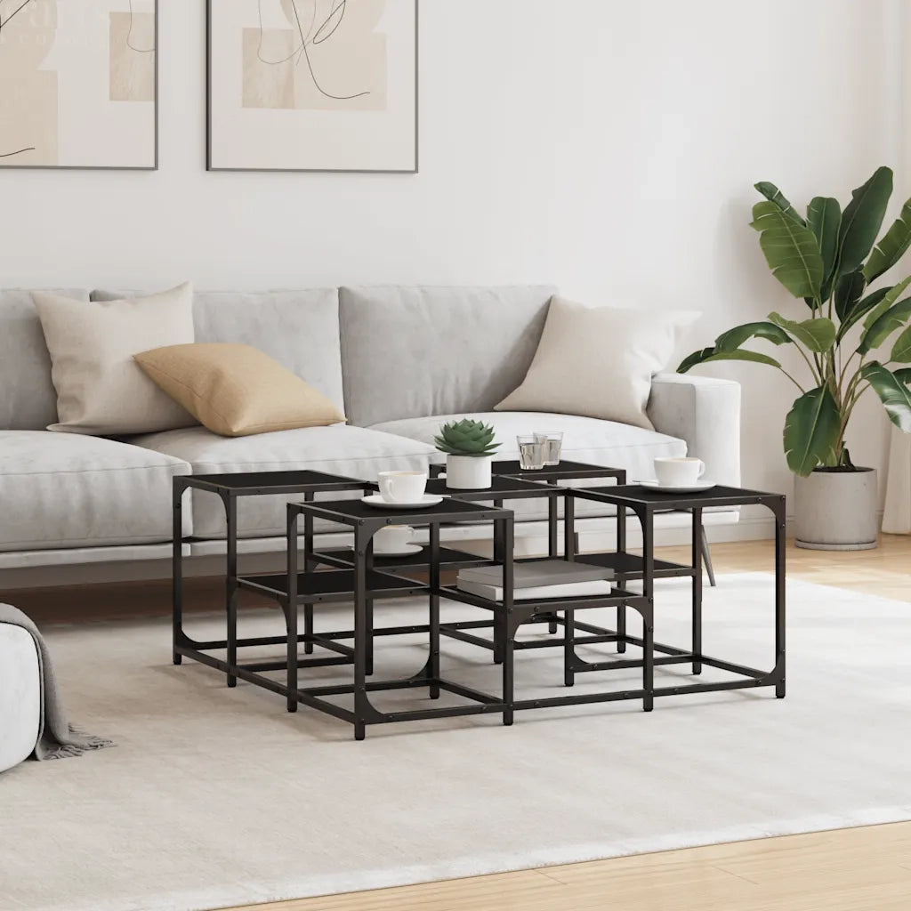 Tavolino da salotto | Tavolino da caff¨¨ | Tavolino da Soggiorno Nero 91x91x40 cm in Legno Multistrato