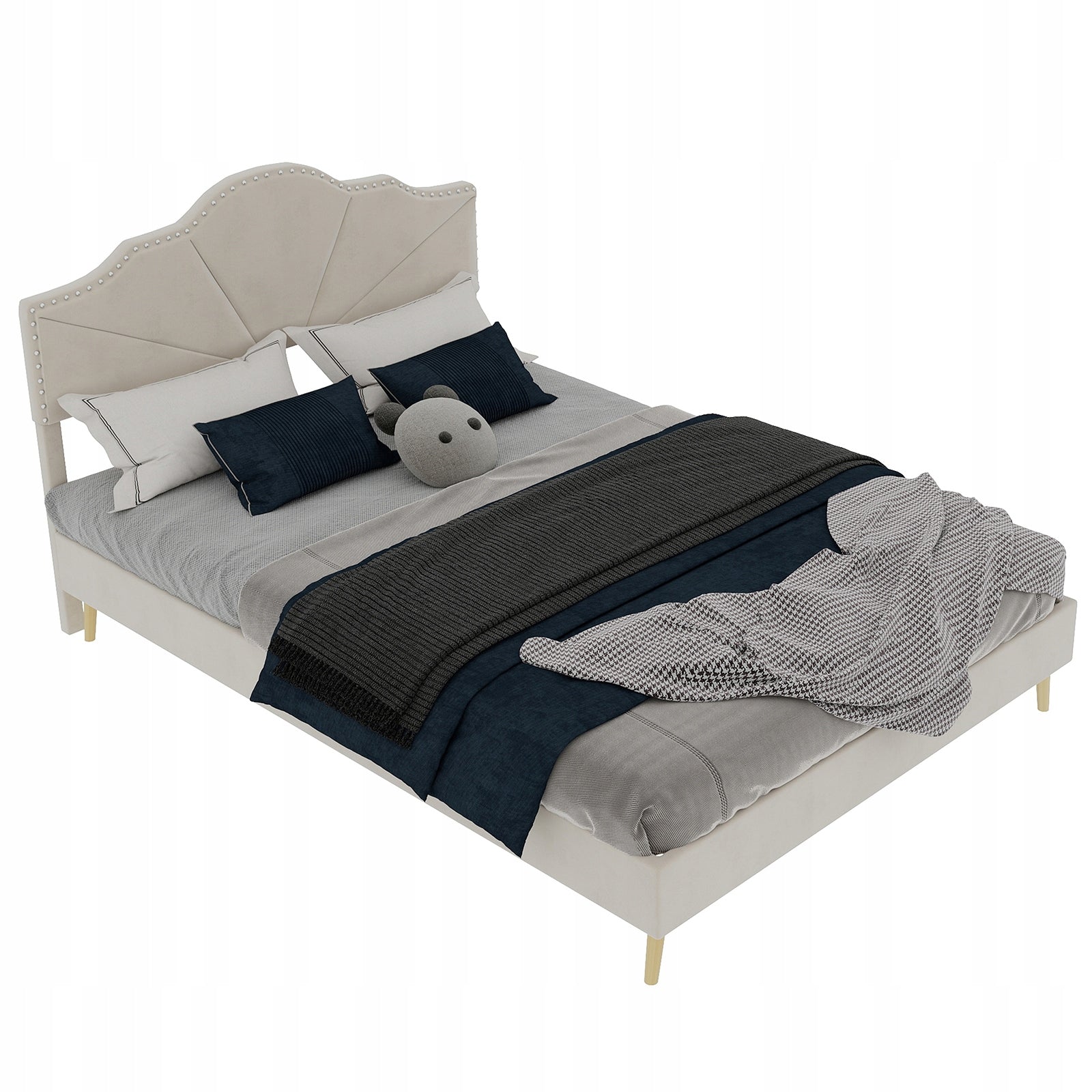 Letto singolo 140x200 - Xylo - Beige minimalista