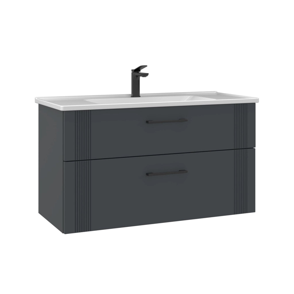 Mobile lavabo "Bari 100 v2" - 100 x 45 x 55 cm - Antracite opaco