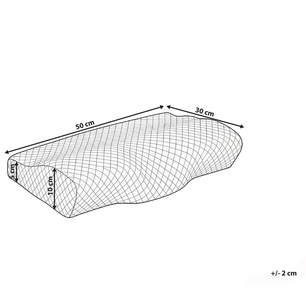 Cuscino ergonomico in memory foam per chi dorme sulla schiena 50 x 30 cm Bianco