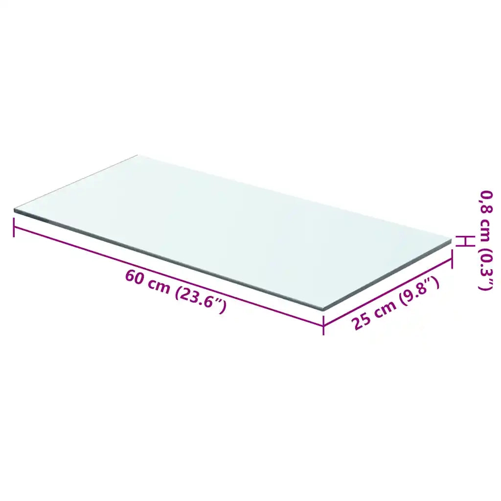 Mensole in Vetro Trasparente 2 pz 60x25 cm 3051565