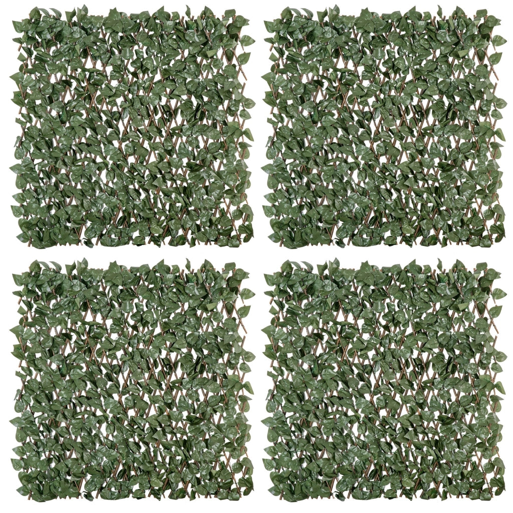Siepe Artificiale Estensibile Edera ¨C Xylo ¨C Verde Foglie Polyester 200x100 cm Set 4 Pezzi