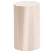 Tavolino con piano in MDF Design moderno e scanalato ø 30 cm bianco sporco