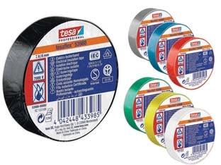 NASTRO ISOLANTE SPESSORE MM.0,15- - mm.19x33mt. colore nero - 10 pezzi TESA