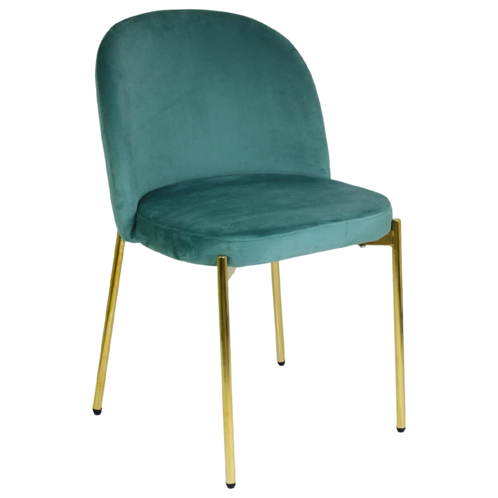 Sedia in Velluto con Gambe Oro Chiara Sedie in Metallo Dorato Poltroncina con Seduta Im 1 SEDIA CHIARA VERDE ACQUA / ORO