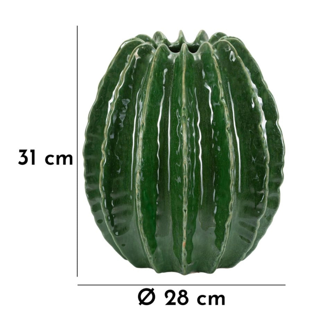 Vaso Decorativo VKH831, Verde, Ceramica, 28x28x31 cm