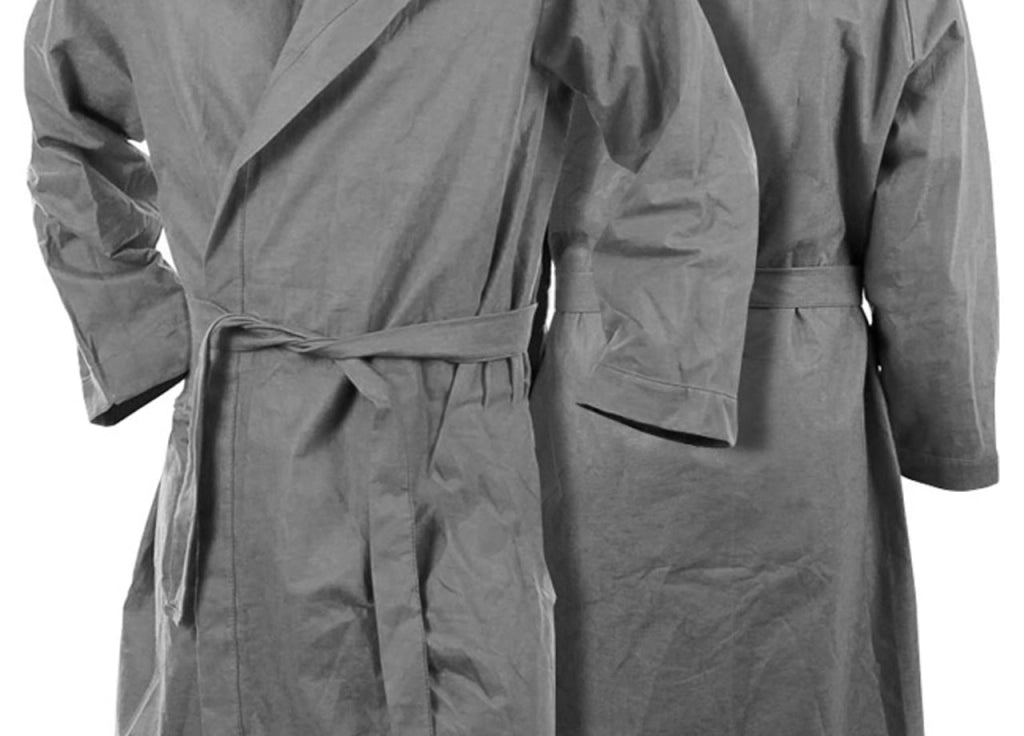 Accappatoio Con Cappuccio In Microfibra Taglia Adulto Unisex In Tinta Unita - L - Grigio