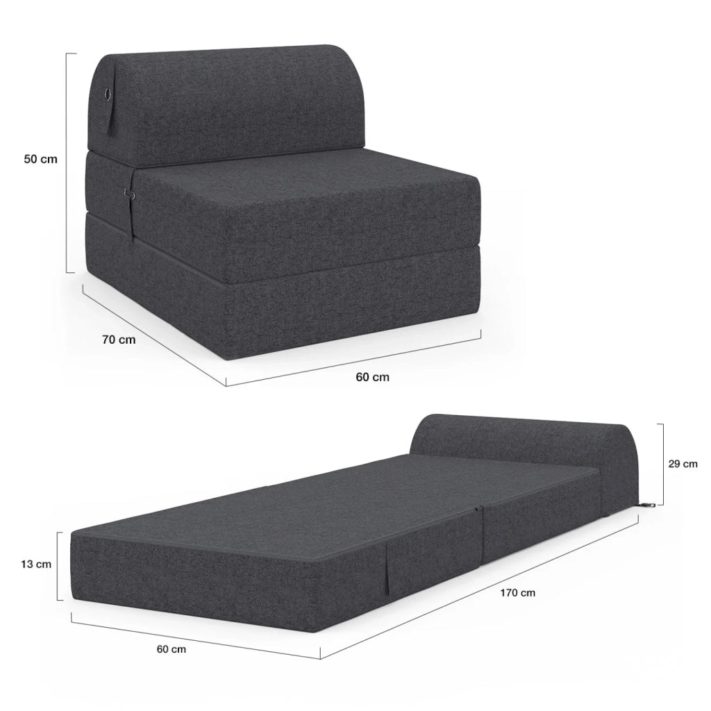 IDMarket - Poltrona PALOMA in tessuto grigio antracite