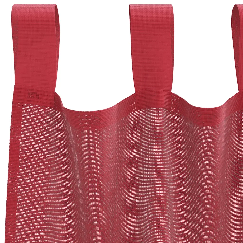 Tende in Voile con Tasche per Aste 2 pz Rosso Vino 4102247