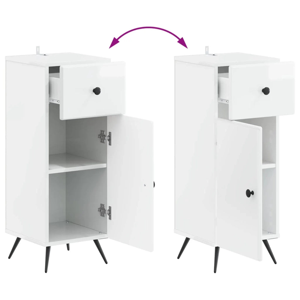 Mobiletto da Bagno BREDA Bianco Lucido 30 x 31 x 80 cm 897489