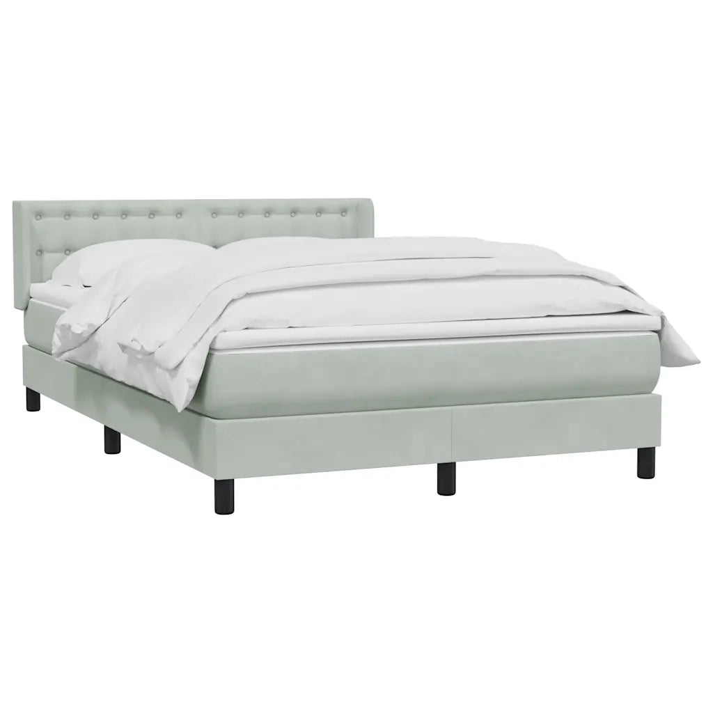 vidaXL Giroletto a Molle con Materasso Grigio Chiaro 160x210cm Velluto