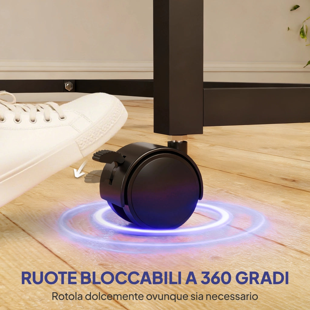 Tavolo da Ping Pong Pieghevole per Interni 274x152,5x75,5 cm con Ruote Girevoli Rete Racchette e Palline Blu