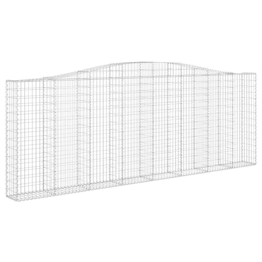 Set di 2 gabbioni ad arco per recinzione gabbia o muro di contenimento 400 x 30 x 140/160 cm ferro zincato argento 02_0041388