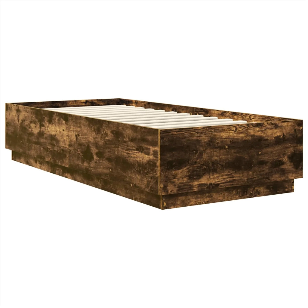 Struttura del letto con testiera Rovere Fumo 90 x 200 cm 3408212