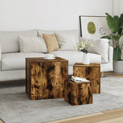 Credenze 3 pz Rovere Fumo in Legno Multistrato 815987