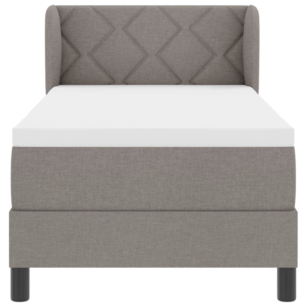 Letto Box Springs con Materasso Tortora 80x200 cm Tessuto