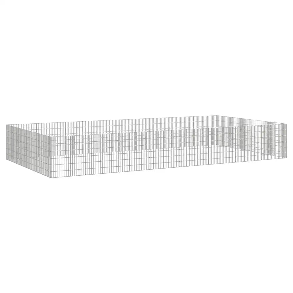 Recinto per Animali Ruspante 24 Pannelli 54x60 cm Ferro Zincato 3321345