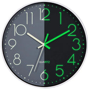 Orologio da Parete con LED, Quarzo 30cm, Batteria, Silenzioso, per Camera da Letto, Cucina, Ufficio, Salotto