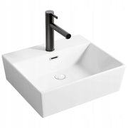 LAVABO IN CERAMICA DA APPOGGIO BIANCO RETTANGOLARE GRANDE 41 x 36 CM