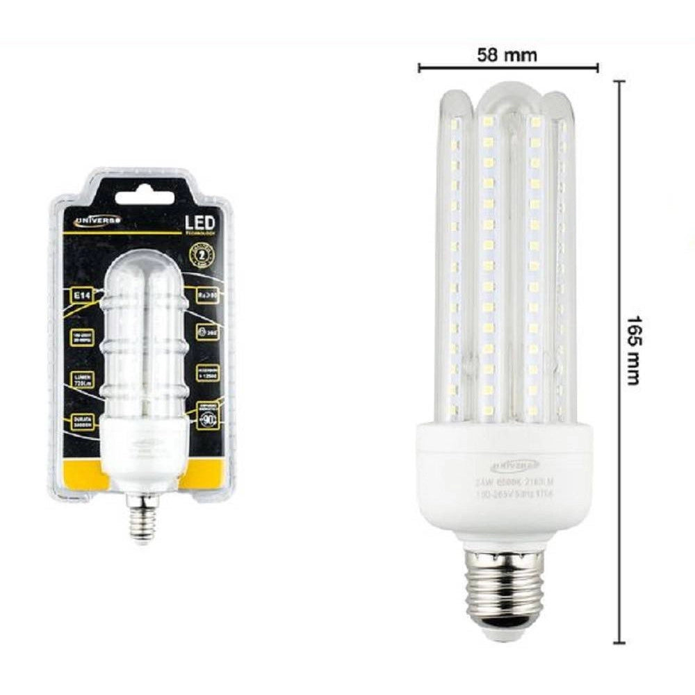 Trade Shop - Lampadina Led E27 Da 24 Watt Luce Calda 3000k Fredda 6500k Naturale 4000k 4u-04t -