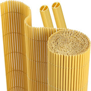 Paraschermo in PVC da 0,9x3m per separazione e schermo per balconi resistente al vento e alle intemperie, resistente ai raggi UV per giardino e terrazzo, in bambù.