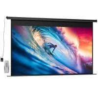 Telo per Proiettore 120" 16:9 Motorizzato con Telecomando, Fissaggio a Muro e Soffitto, Nero