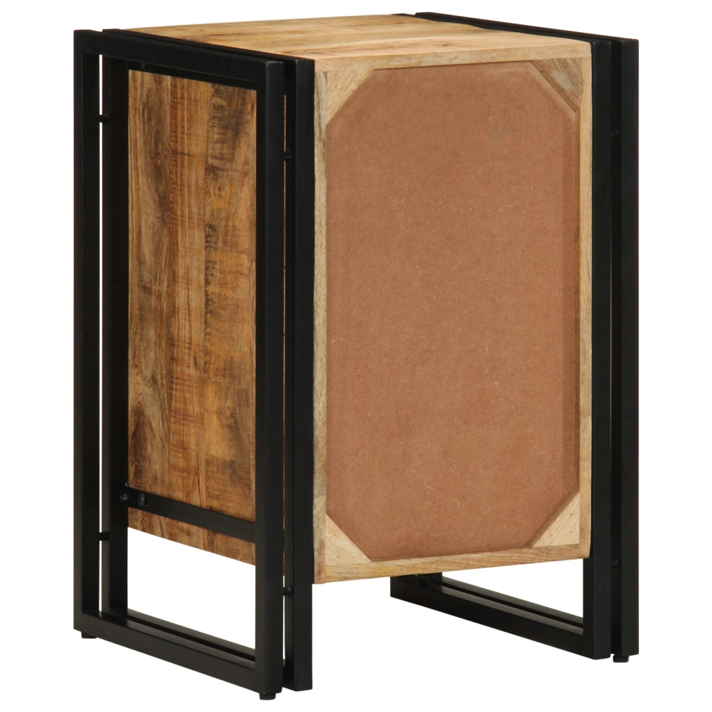 Comodino  40x35x50 cm in legno massello grezzo di mango
