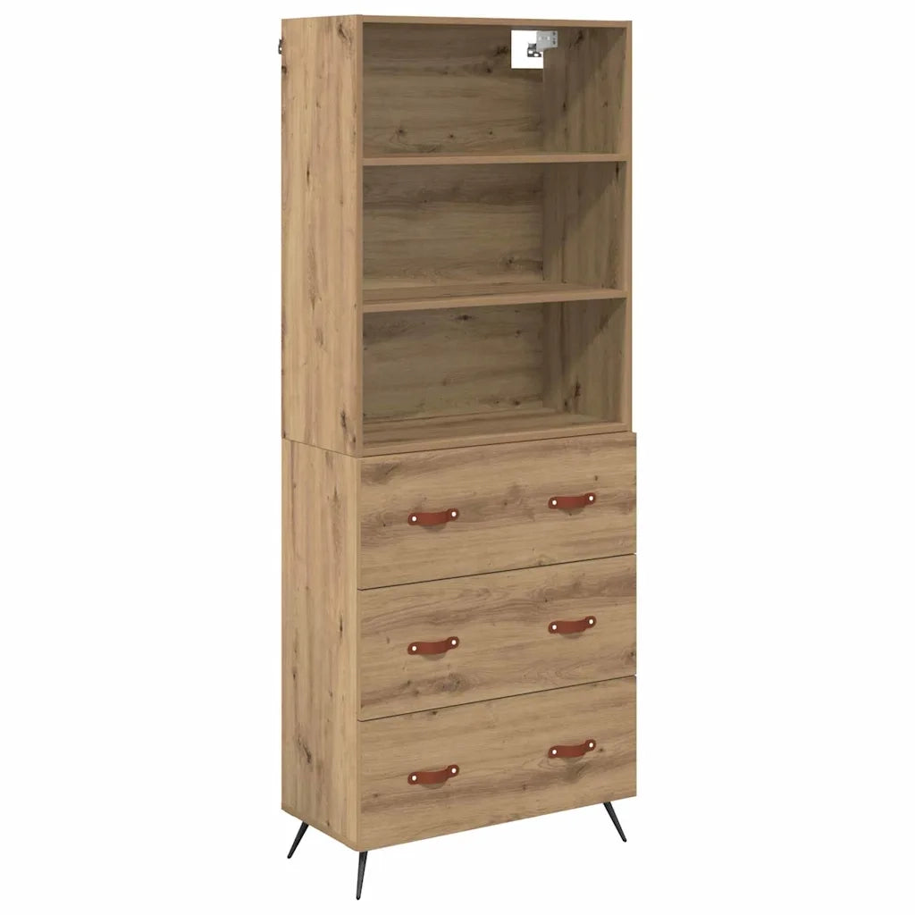 Credenza con Cassetto-Buffet-Armadio da cucina Rovere artigianale 69,5 x 34 x 180 cm 327037