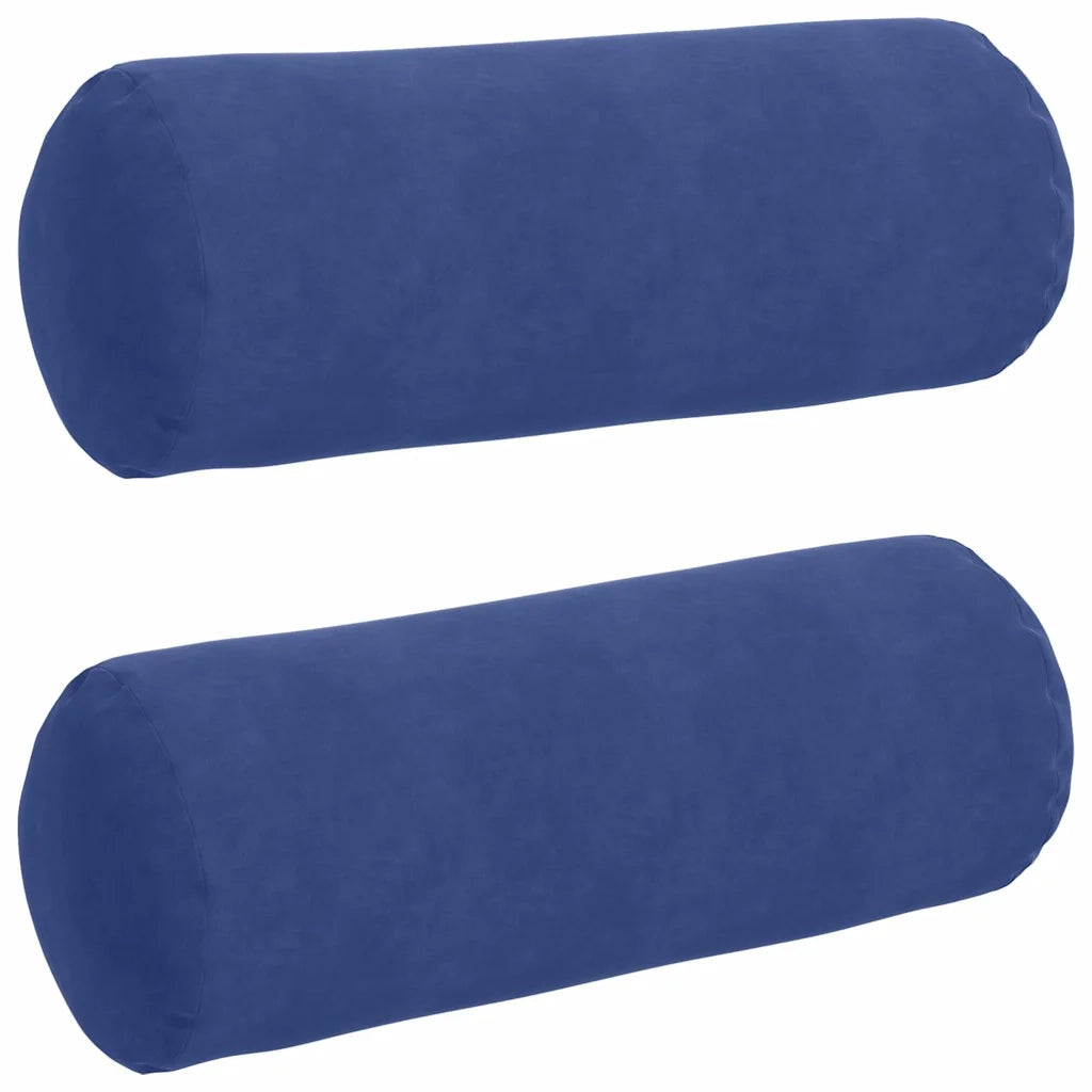 Cuscini a rullo 2 pcs Blu Polizia Ø 25 x 70 cm Tessuto in Cords 42014339