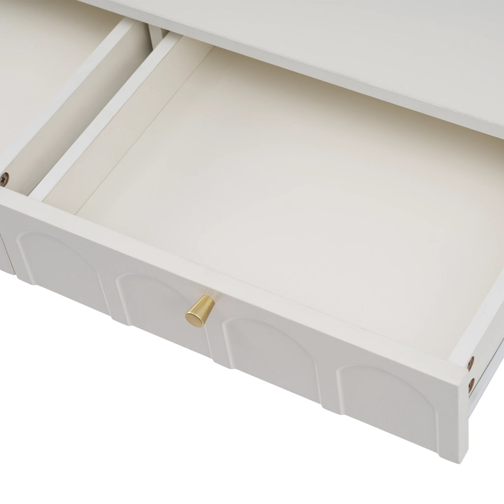 TOELETTA 2 cassetti H76,5x100x45 cm crema-bianco legno e metallo