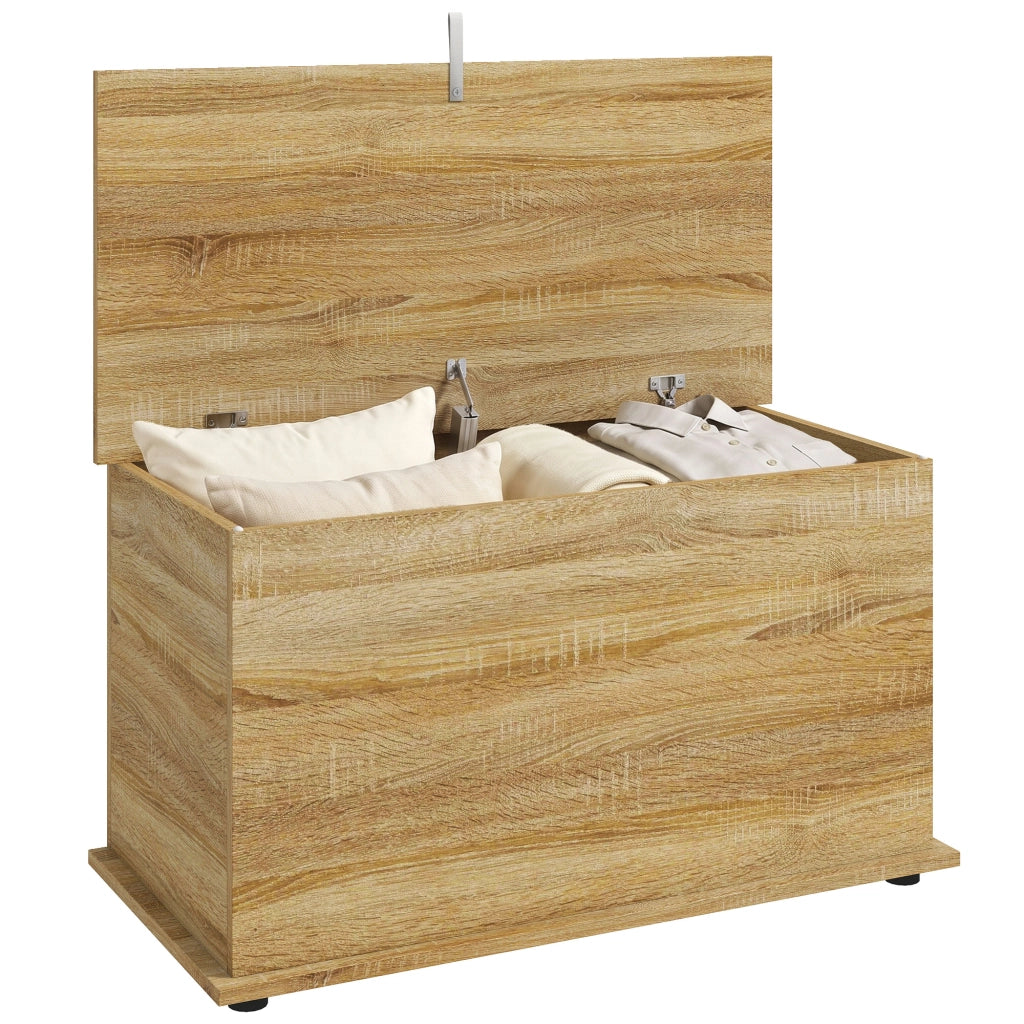 Coffre de rangement Couvercle Rabattable 80x40x45 cm Bois Naturel