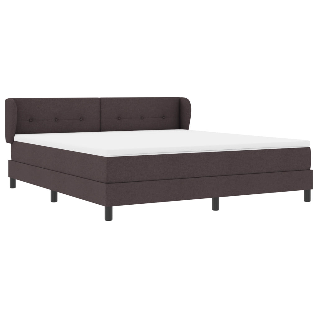 Letto a box con materasso Marrone Scuro 180x200 cm Tessuto