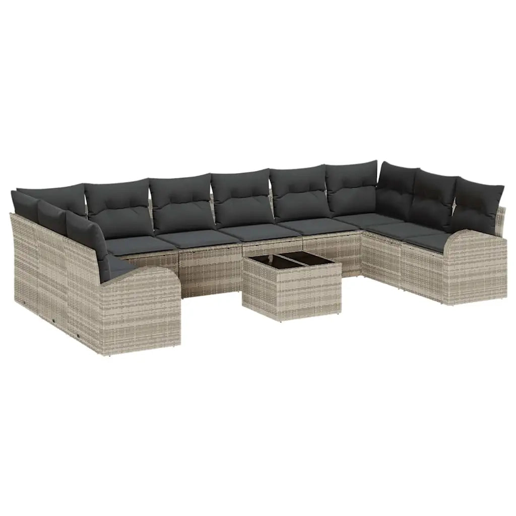 Set Divano da Giardino 11 pcs Grigio chiaro polyrattan 3354901