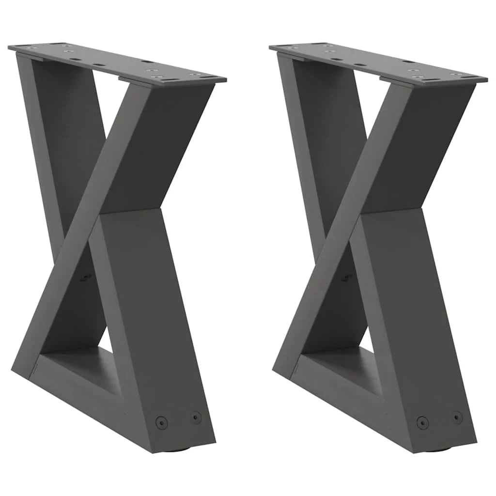 Set di 2 gambe regolabili per tavolino moderno 40 x 31 cm in acciaio antracite 02_0056968