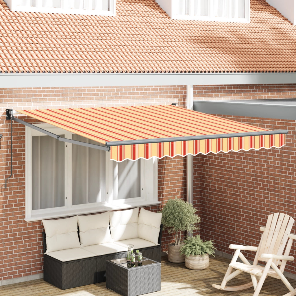 Ombrellone Retrattile Manuale Arancione e Rosso 350x250 cm