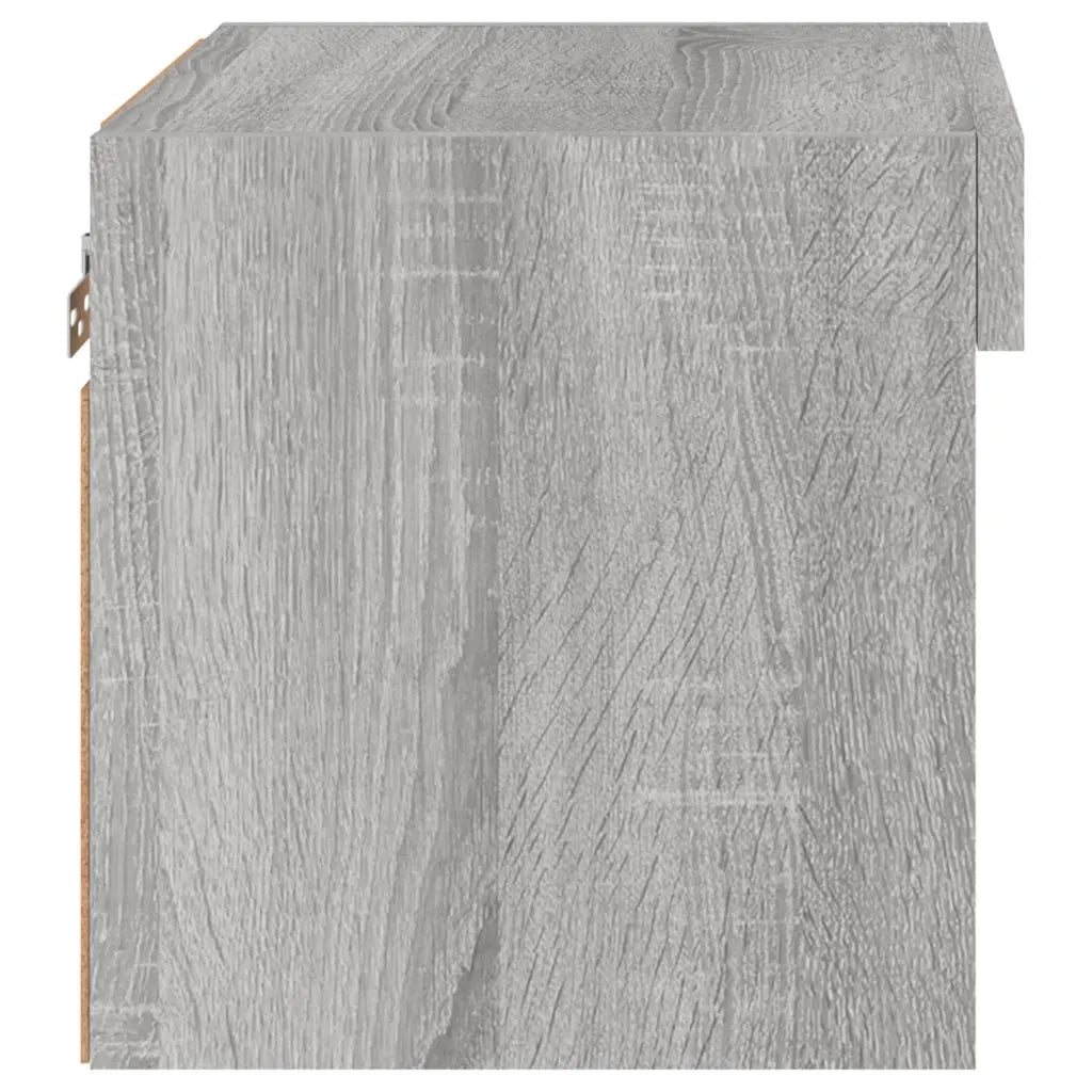 Comodino con Luci LED a Parete-Tavolino da notte Grigio Sonoma 821390