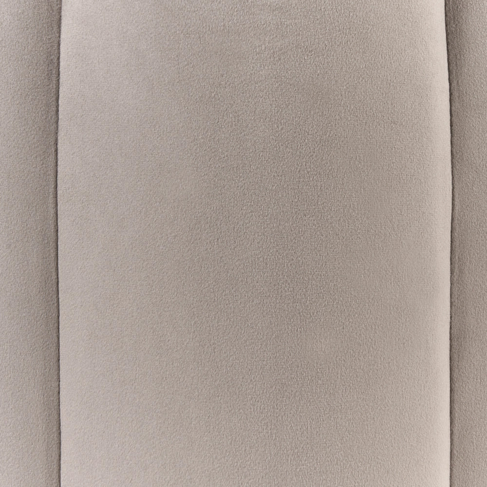 Pouf rotondo in velluto taupe 39 x 34 x 45 cm | Poggiapiedi imbottito dal design moderno per soggiorno e camera da letto
