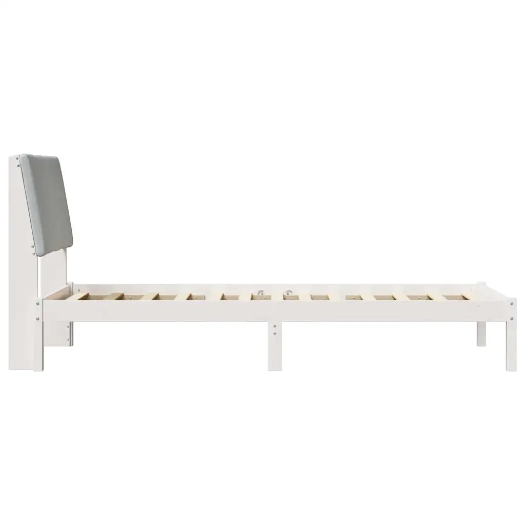 Letto singolo | Letto per adulti | Struttura del Letto Bianco e grigio chiaro 100 x 200 cm
