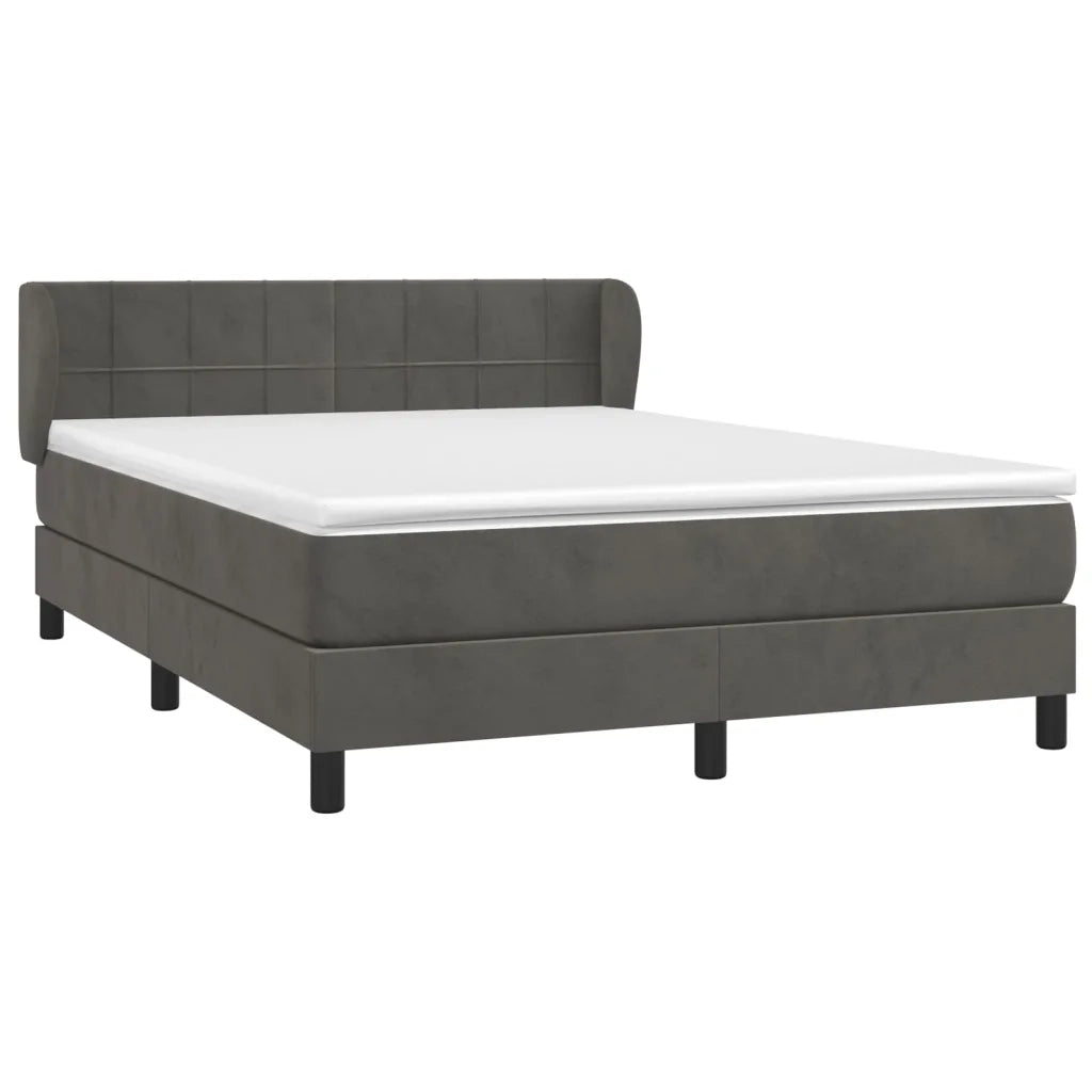 Giroletto a Molle con Materasso Grigio Scuro 140x200 cm Vellutocod mxl 74110