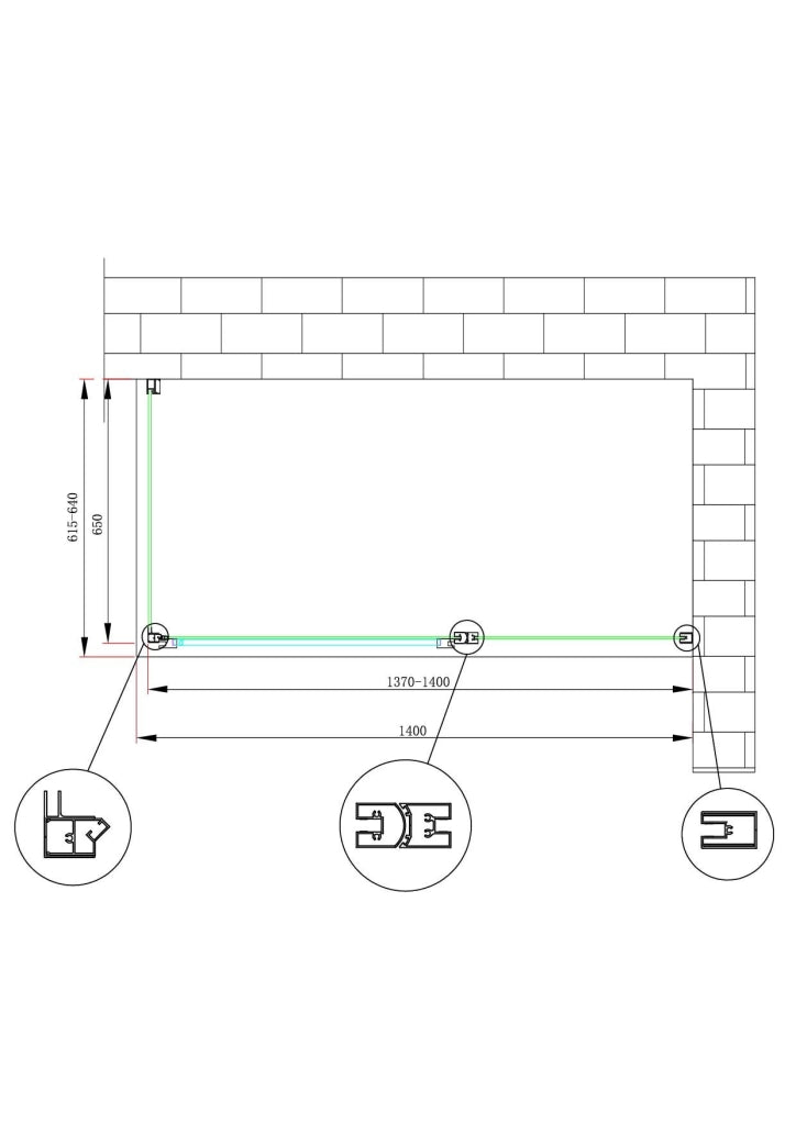 Box doccia angolare parete fissa e porta battente e fisso in linea vetro 6 mm reversibile Misura Fisso 61,5-64 porta 137-140 (35+65)