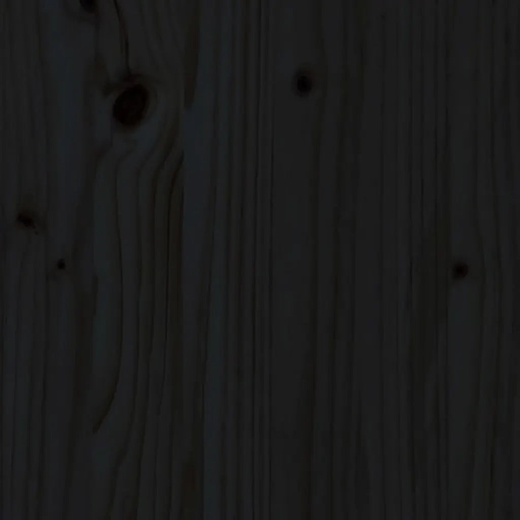 Testiera per Letto Nera 125,5x4x100cm in Legno Massello di Pino 817934