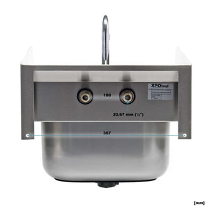 Lavello professionale quadrato acciaio inox Lavamani per ristorante bar