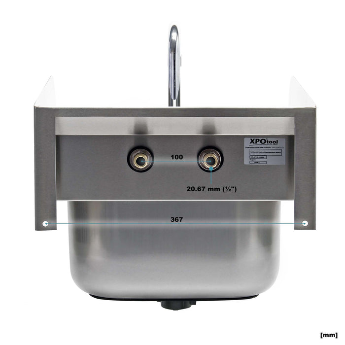 Lavello professionale quadrato acciaio inox Lavamani per ristorante bar