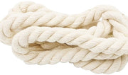 Tessuto in Cotone 10 mm Spesso - 4 m Lungo - Corda Duratura - Adatto per Progetti Fai da Te - Progetti Artigianali Creativi - Tessuto Bianco
